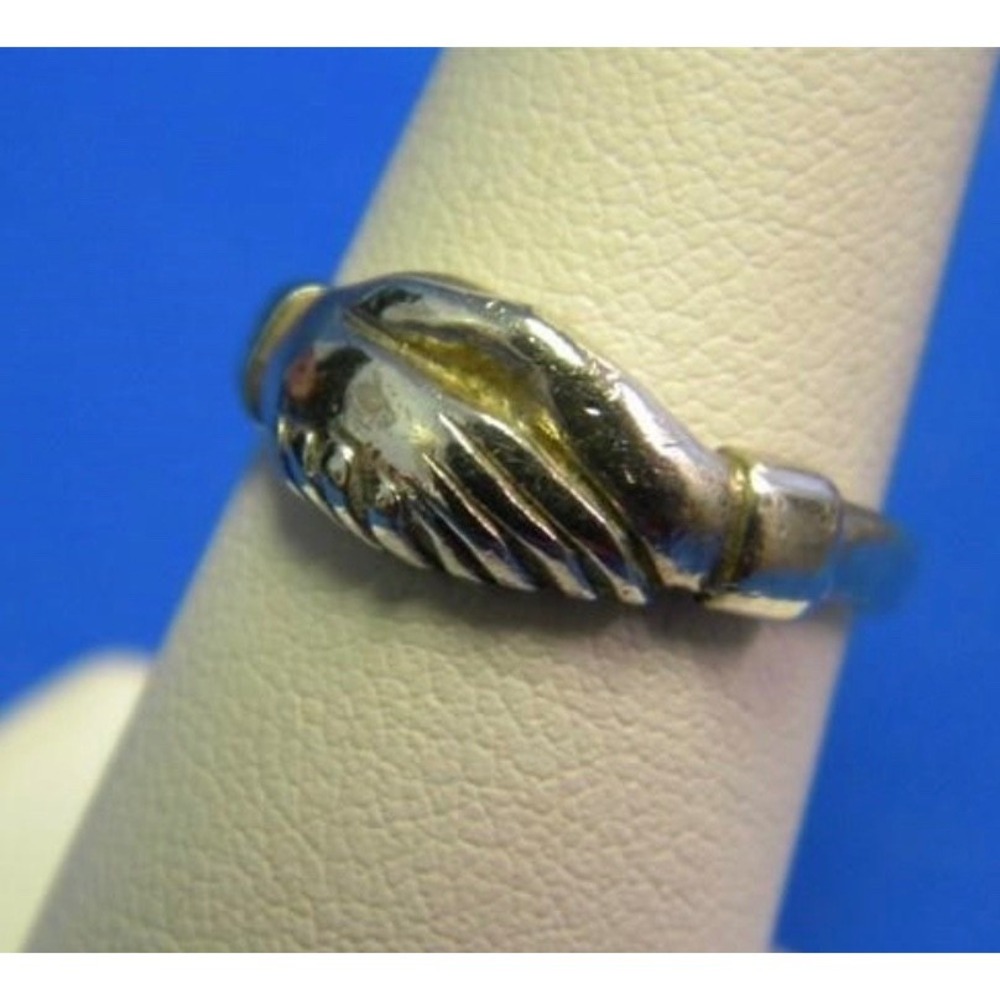 James Avery Friendship Ring Sterling Silver Retired Handshake Size 7.5 - Picture 2 of 8